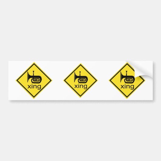 Tuba Crossing Xing Traffic Sign Bumpersticker (Voorkant)