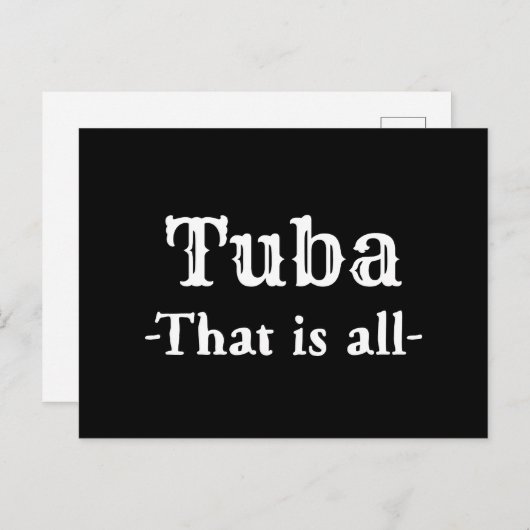 Tuba, dat is allemaal grappige muziek briefkaart (Voorkant / Achterkant)