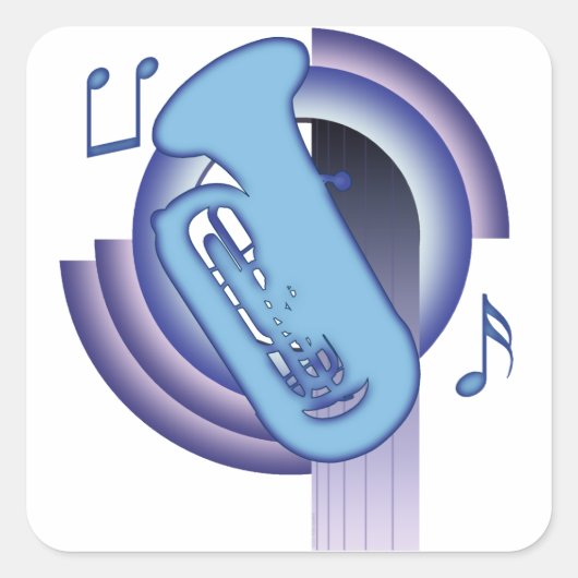 Tuba Deco2 Vierkante Sticker (Voorkant)