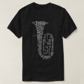 Tuba Design Word Cloud voor een Tuba Player T-shirt (Design voorkant)
