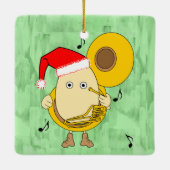 Tuba Egghead Keramisch Ornament (Achterkant)