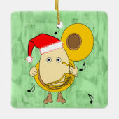 Tuba Egghead Keramisch Ornament (Voorkant)