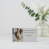 Tuba en Muzieknoten Visitekaartje (Staand voorkant)