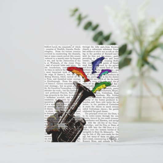 Tuba en vis briefkaart (Staand voorkant)