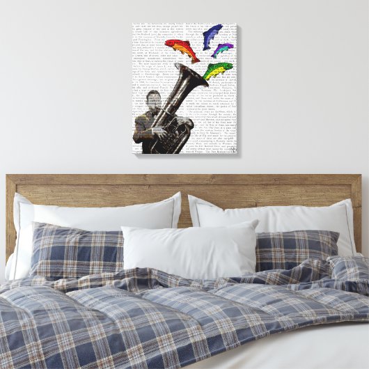 Tuba en vis canvas afdruk (Insitu (Slaapkamer))