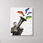 Tuba en vis canvas afdruk (Voorkant)