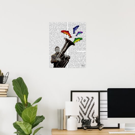 Tuba en vis poster (Thuiskantoor)