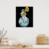 Tuba Gift Astronaut Marching Band Music Sousaphone Poster (Keuken)