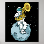 Tuba Gift Astronaut Marching Band Music Sousaphone Poster (Voorkant)
