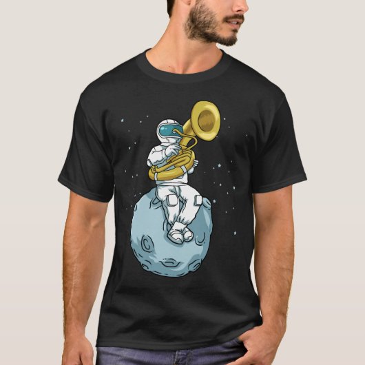Tuba Gift Astronaut Marching Band Music Sousaphone T-shirt (Voorkant)