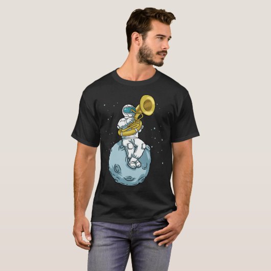 Tuba Gift Astronaut Marching Band Music Sousaphone T-shirt (Voorkant volledig)