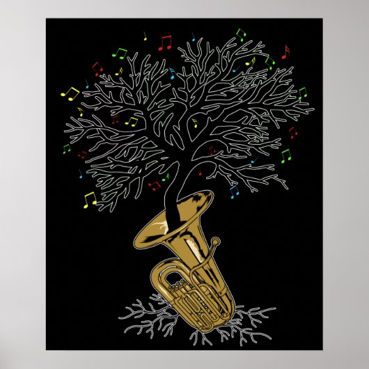 Tuba Gift Marching Band Gifts Brass Music Tuba Poster (Voorkant)