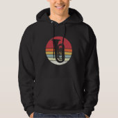 Tuba gift, retro tuba speler, orkest hoodie (Voorkant)