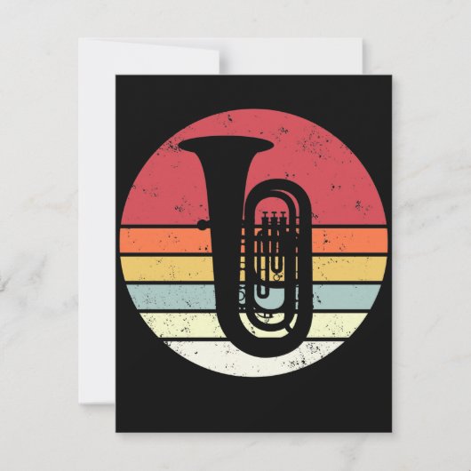 Tuba gift, retro tuba speler, orkest kaart (Voorkant)