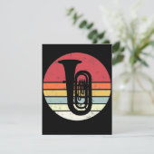 Tuba gift, retro tuba speler, orkest kaart (Staand voorkant)