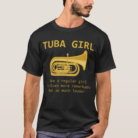 Tuba Girl Funny Tuba Player Marching Band T-Shirt (Voorkant)