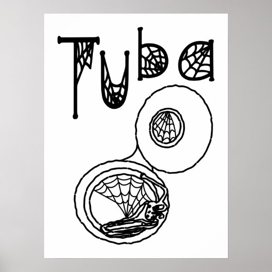Tuba Halloween Cobwebs Poster (Voorkant)
