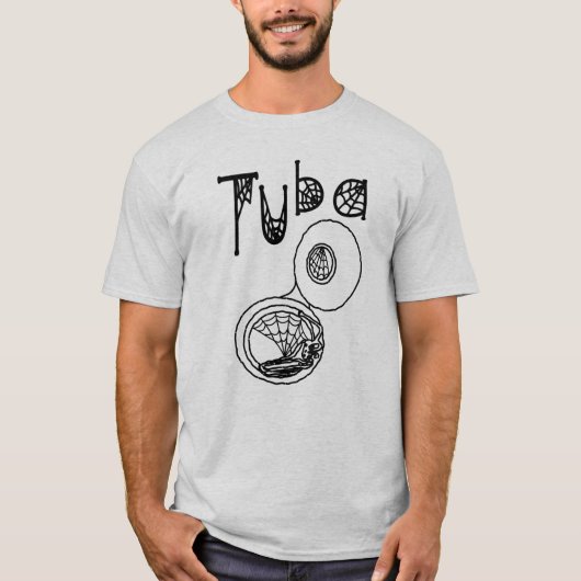 Tuba Halloween Cobwebs T-shirt (Voorkant)