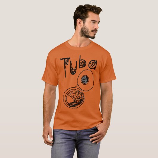 Tuba Halloween Cobwebs vriend T-shirt (Voorkant volledig)