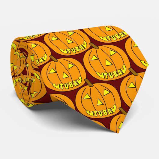 Tuba Halloween Pumpkin Stropdas (Opgerold)