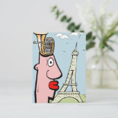 Tuba Head in Parijs Briefkaart (Staand voorkant)