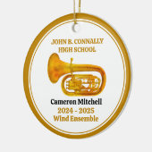 Tuba High School Band Custom Gold Christmas Keramisch Ornament (Links)