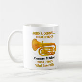 Tuba High School Band Gold gepersonaliseerd Koffiemok (Links)