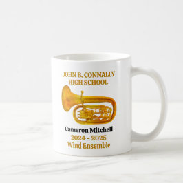 Tuba High School Band Gold gepersonaliseerd Koffiemok