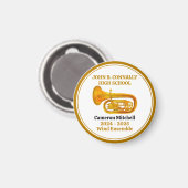 Tuba High School Band Gold gepersonaliseerd Magneet (Voorkant / Achterkant)