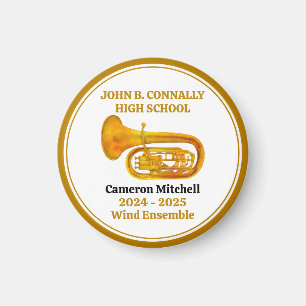 Tuba High School Band Gold gepersonaliseerd Magneet