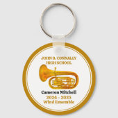 Tuba High School Band Gold gepersonaliseerd Sleutelhanger (Voorkant)