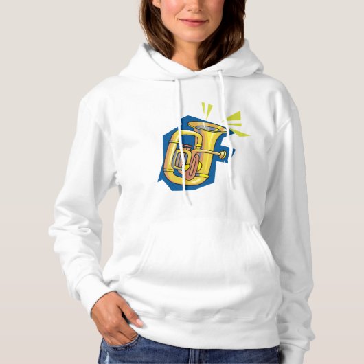 Tuba Instrument Womens Hoodie (Voorkant)