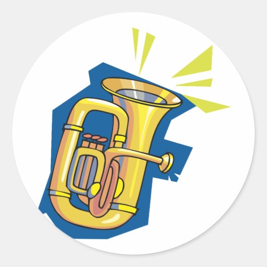 Tuba-instrumentstickers Ronde Sticker (Voorkant)