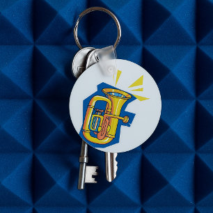 Tuba Koperen Instrument Helder Muziekband Sleutelhanger