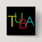 TUBA-letters Vierkante Button 5,1 Cm (Voorkant)