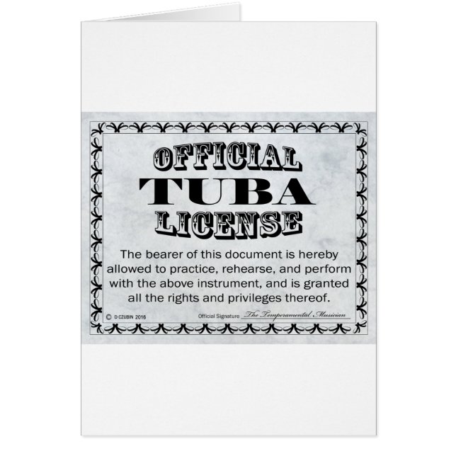 Tuba-licentie (Voorkant)