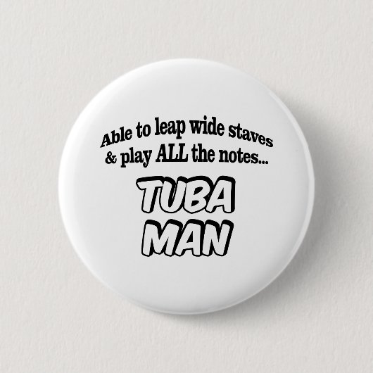 Tuba Man - Muziek superheld Ronde Button 5,7 Cm (Voorkant)