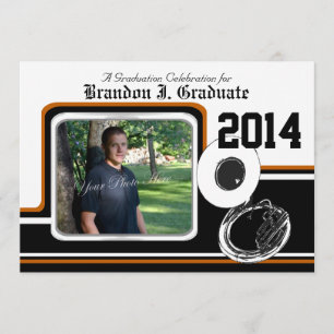 Tuba Marching Band Afstuderen Foto Sinaasappel Kaart