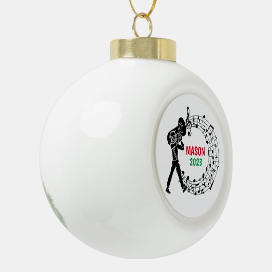 Tuba Marching Band Kerst Ornament (Links)
