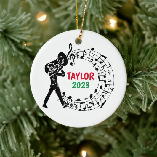 Tuba Marching Band Kerst Ornament (Boom)