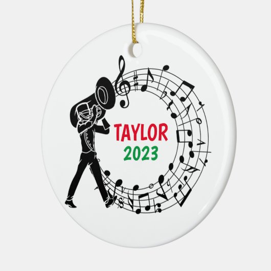 Tuba Marching Band Kerst Ornament (Links)