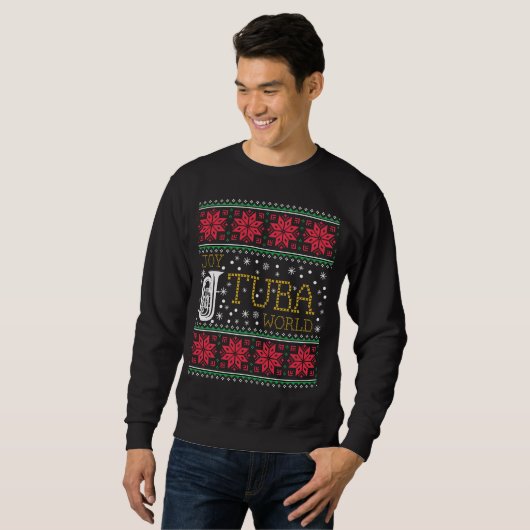 Tuba Marching Band Ugly KerstSweater Gift Trui (Voorkant volledig)