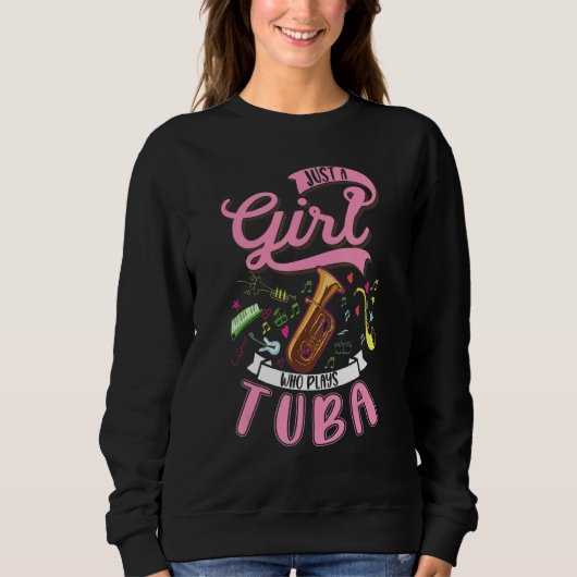 Tuba Meisje Tuba Speler Trui (Voorkant)