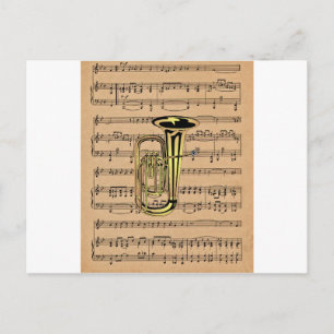 Tuba ~ met achtergrond voor tapeslasie briefkaart