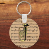 Tuba ~ met achtergrond voor tapeslasie sleutelhanger (Voorkant)