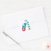 Tuba met Bass Clef Vierkante Sticker (Envelop)