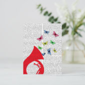 Tuba met Butterflies Briefkaart (Staand voorkant)