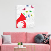 Tuba met Butterflies Canvas Afdruk (Insitu (Woonkamer))