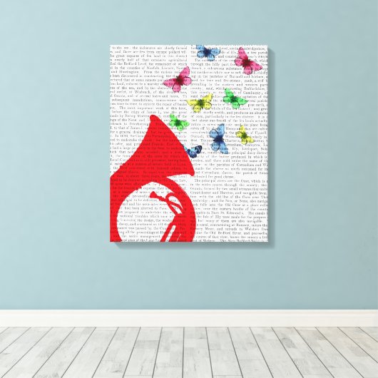 Tuba met Butterflies Canvas Afdruk (Insitu (Houten vloer))