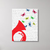 Tuba met Butterflies Canvas Afdruk (Voorkant)